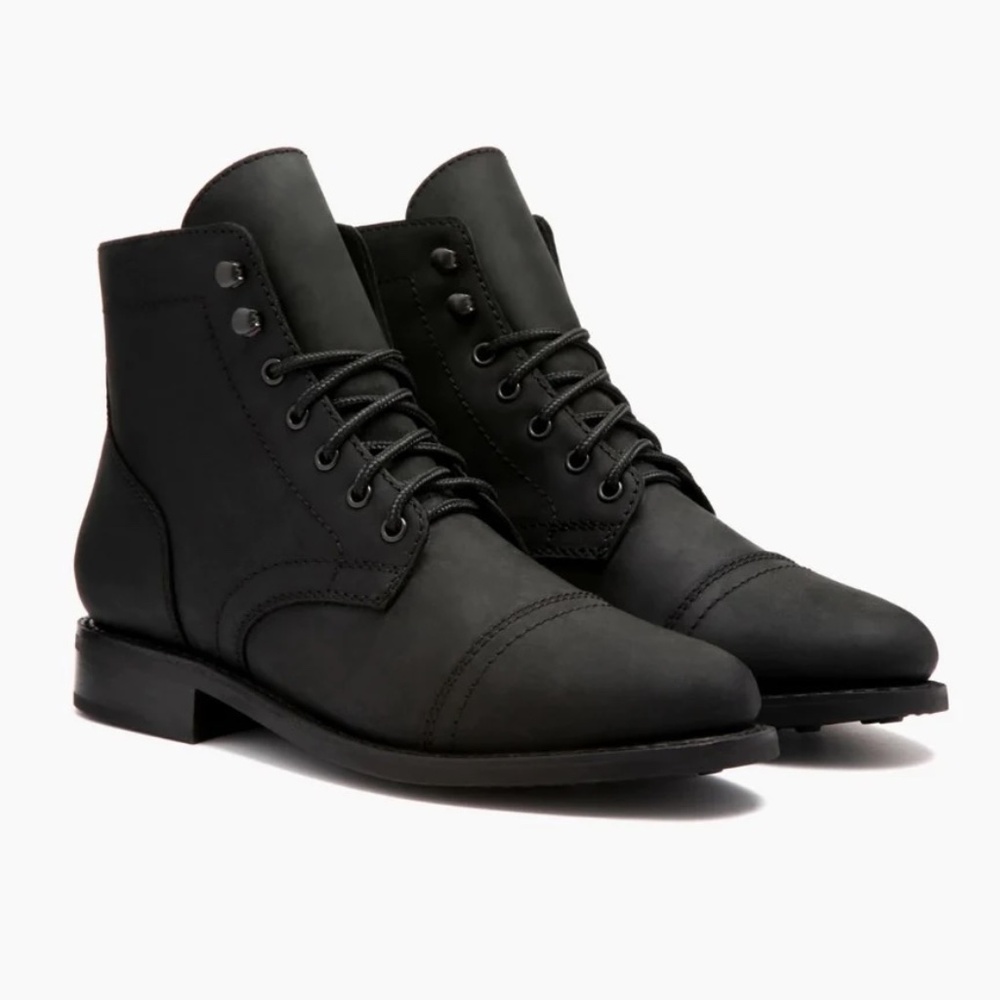 Thursday Boot Company Women's Captain Lace-Up Boot in Black Matte